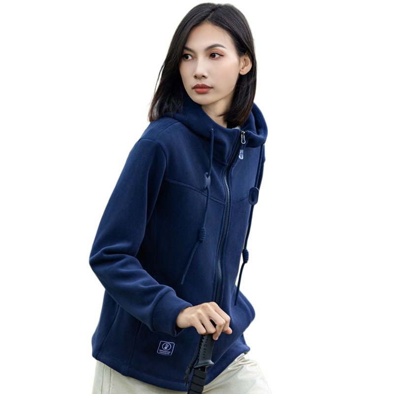 Gran marca australiana chaqueta de terciopelo hombre y mujer al aire libre infrarrojo lejano calentamiento calentamiento de terciopelo agitado grueso con capuchón chaqueta de terciopelo image 5