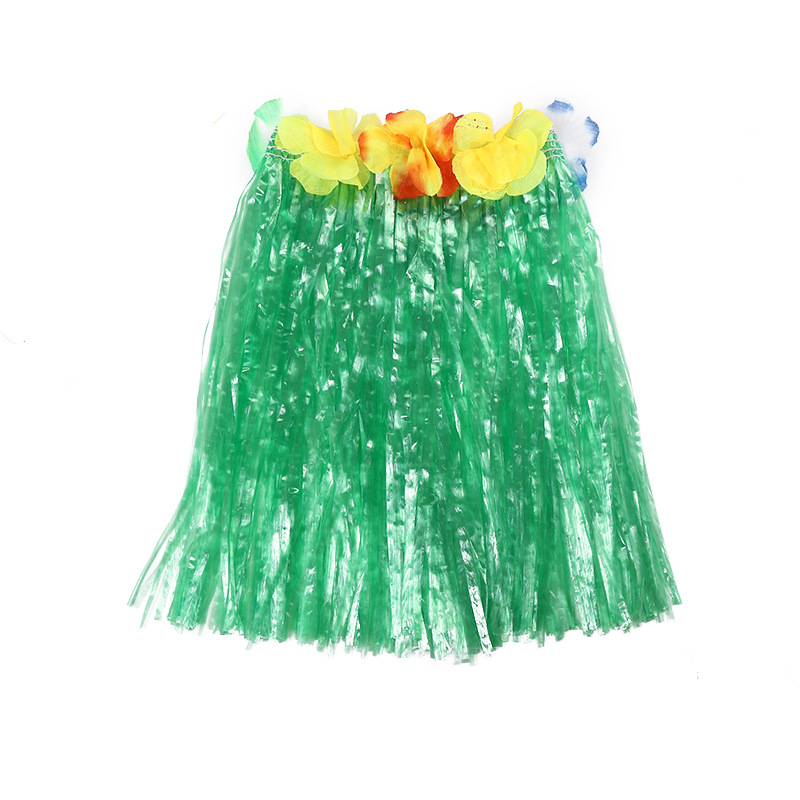 Fábrica al por mayor de hierba hawaiana falda cintura elástica niños adultos rendimiento vestir falda de hierba guirnalda sujetador
