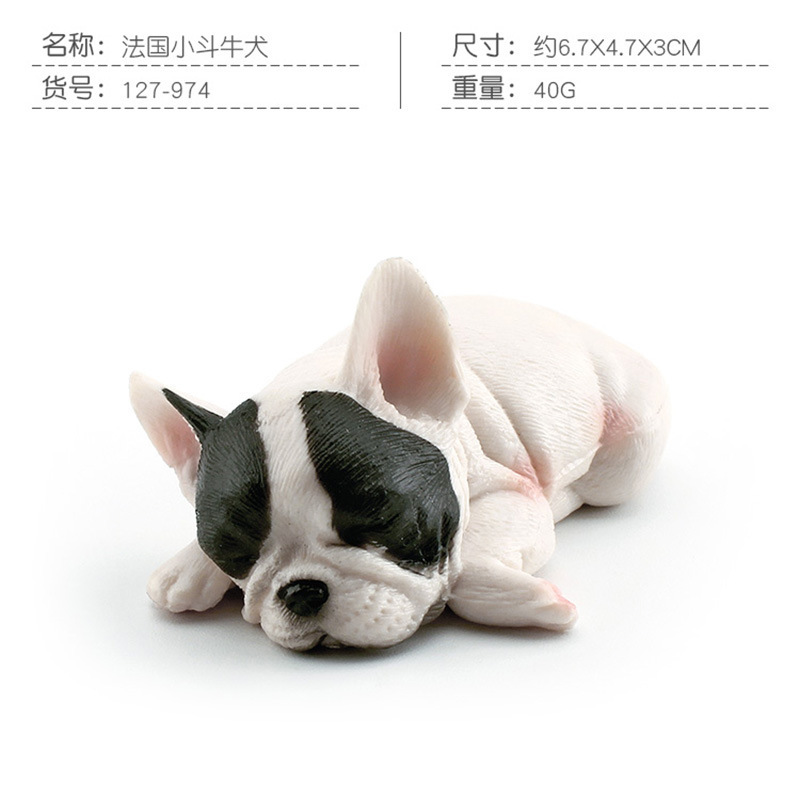 Simulación transfronteriza para dormir postura Shiba Inu modelo de Bulldog Francés educativo para niños mascota perro decoración de escritorio adornos estáticos
