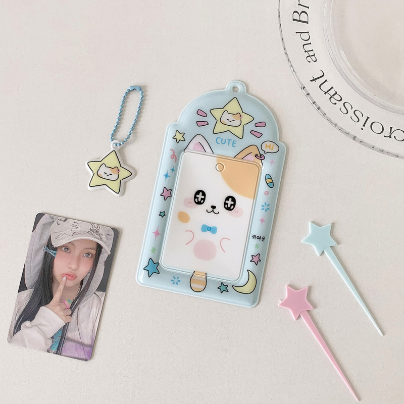 かわいい動物学生カードホルダー、スターチ�ングカード保護カバー、ポラロイド収納カバー、キャンパスカードペンダント収納ブック|undefined