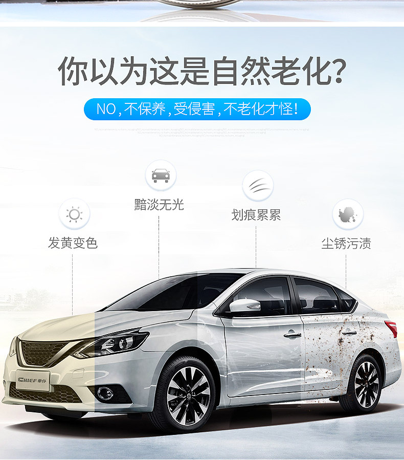 [White Car Wax] Car Wax General Wax Decontamination Decontamination and Glazing Waterproof Crystal Plating Anti-scratch Repair