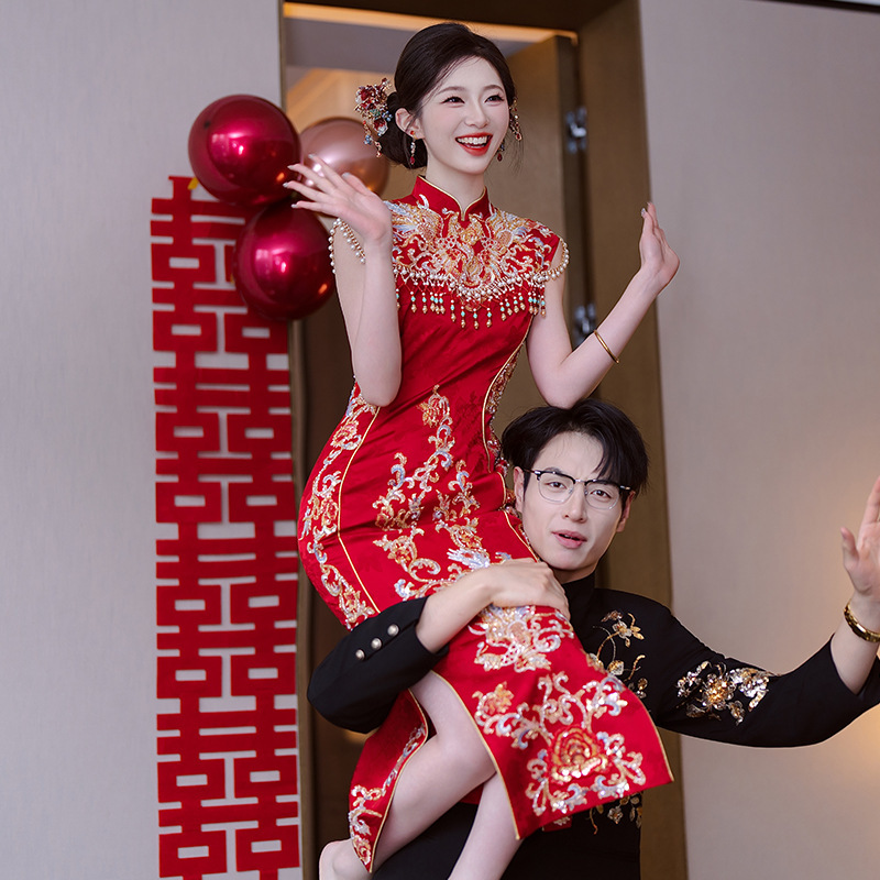 Original High-End Engagement Dress 2026 New Model Bride's New Chinese-Style Qipao Toast Dress for Petite Women Original High-End Engagement Dress 2026 New Model Bride's New Chinese-Style Qipao Toast Dress for Petite Women