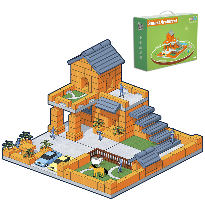 Zhuooujia Little Bricklayer DIY Architectural Master Ceramic Bricks Building Blocks Toys Customizable Odm Creative Assembly