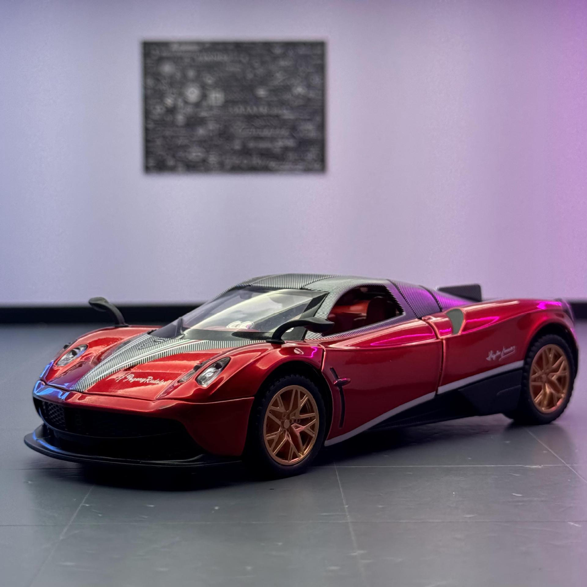 Li Jiaxin modelo de coche de aleación 1:32 Pagani Fengshen coche deportivo con sonido y luz de retorno coche de juguete decoración de modelo de sonido