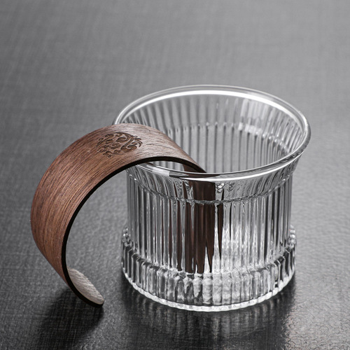 Hammered glass master cup home kung fu tea set Japanese heat-resistant vertical pattern small tea cup single tea bowl tea cup