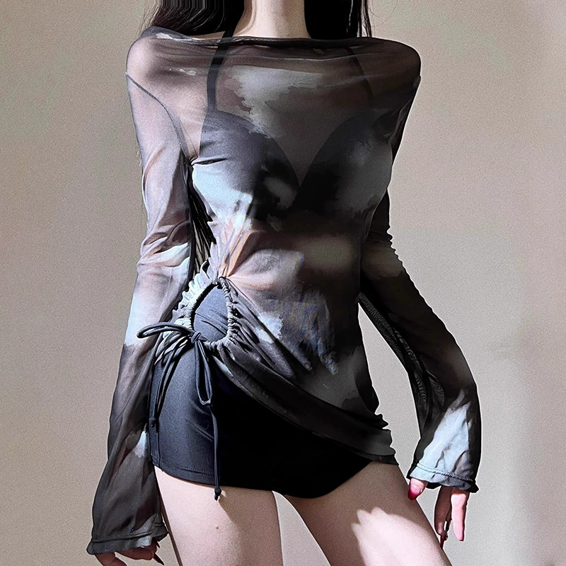 2025 новый купальник женский сплит бикини набор из трех частей сексуальный маленький сундук, чтобы собрать стальной заслон синий завод оптовая продажа