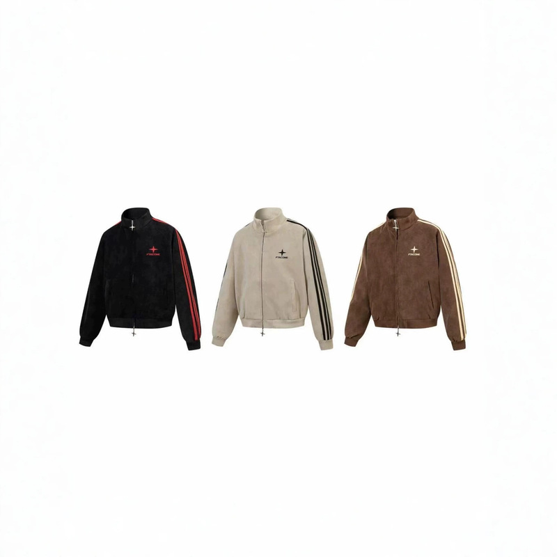 26SS American style early autumn new crocodile pattern leather jacket with three stripes and contrasting colors, unisex PU leather jacket for men 26SS American style early autumn new crocodile pattern leather jacket with three stripes and contrasting colors, unisex PU leather jacket for men