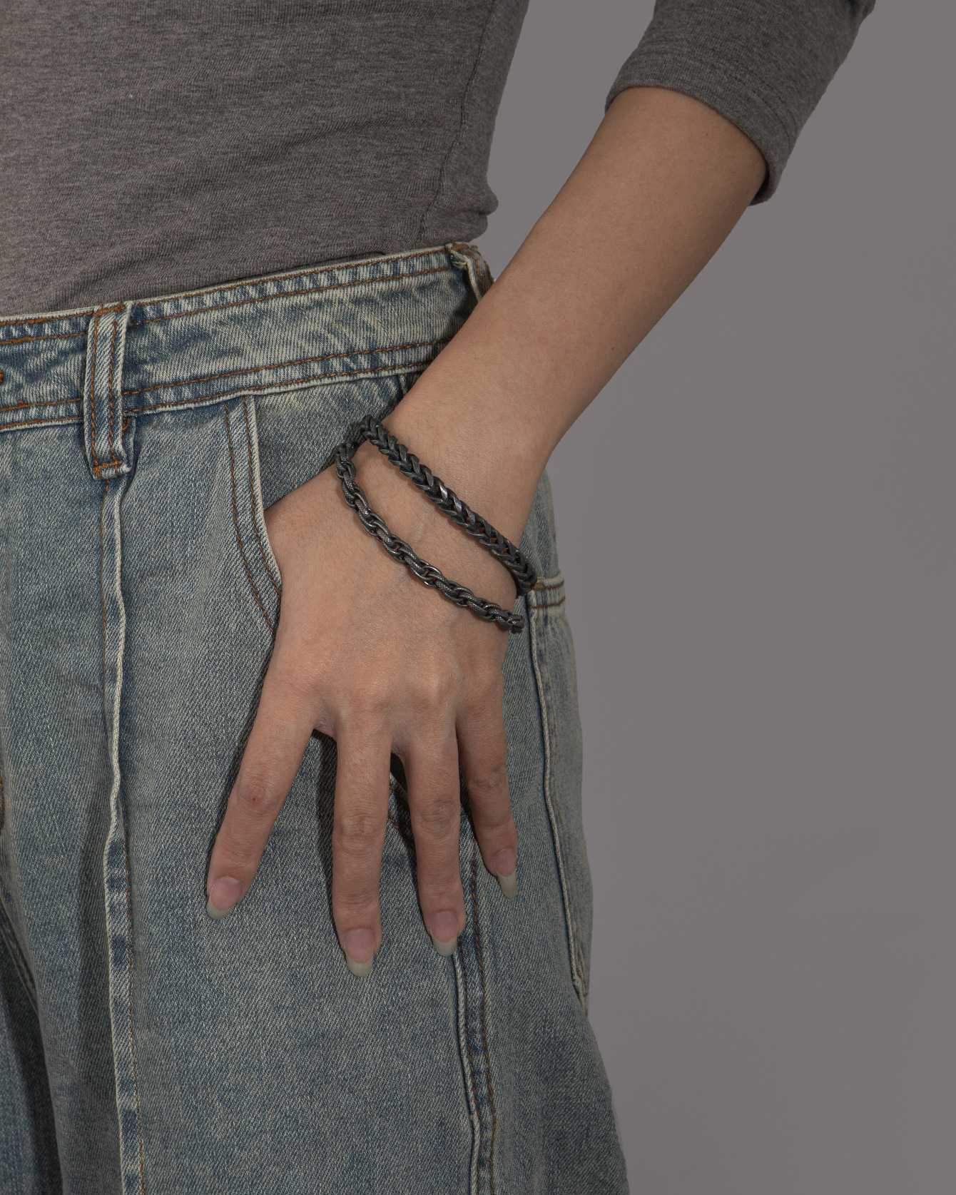 20g Weight Chain Bracelet Classification Alloy Chain Material Cuban Link Chain Curb Chain, foxtail chain Chain Type 1 Piece Quantity Daily Occasion Alloy Material Solid Color Pattern All Seasons Season Men's Gender Plating Design Casual, Hip-Hop Style Casual Hip-Hop Solid Color Alloy Plating Men's Chain Bracelet Men's Chain Bracelets 3