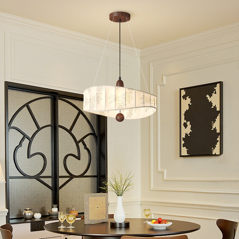 Candelabro de tela de restaurante de estilo antiguo, personalidad creativa, estilo Nanyang, estilo japonés, mesa de comedor de arte, lámpara de bar