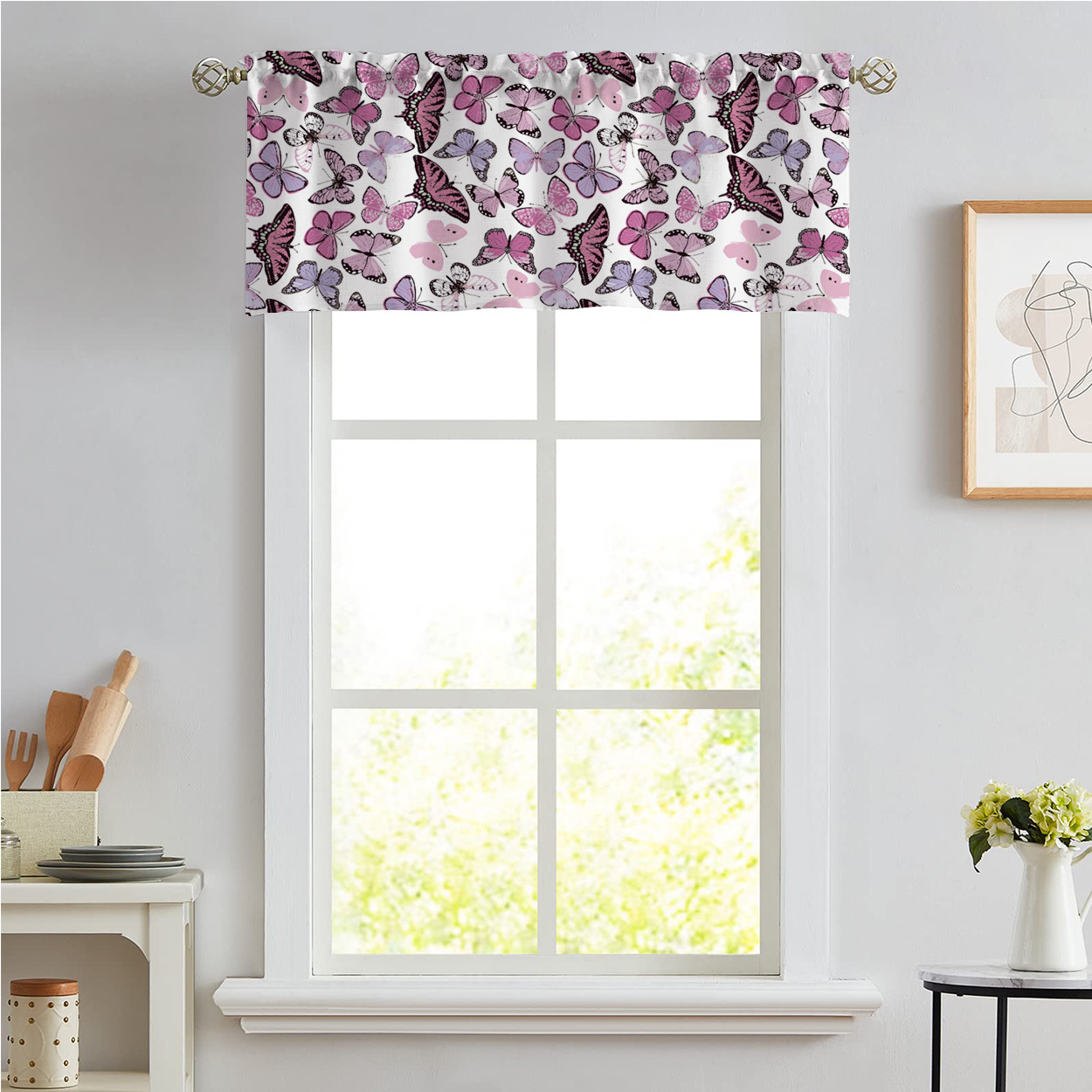 Modern Minimalist Butterfly Pattern Curtains For Kitchen Living Room_voghion.com