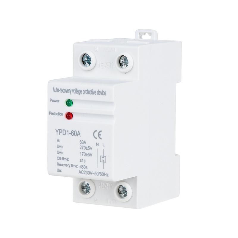 2P Household Intelligent 220V over and under Voltage Delay Protector Protection Switch Self-Recovery over and under Voltage Protector Manufacturer