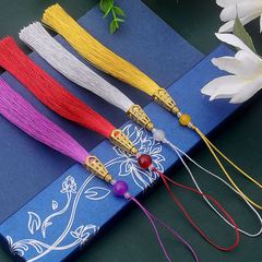 靈振15CM長款寶塔帽流蘇穗子掛件古風漢服旗袍壓襟古琴走馬燈吊墜