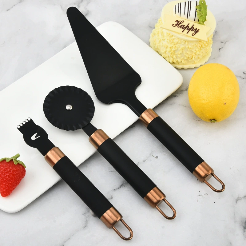 Инструмент для выпечки из нержавеющей стали черная лопата для пиццы ролик нож для пиццы лимон терка домашний кухонный инструмент оптом