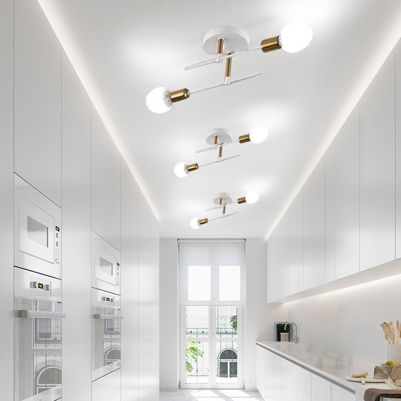 Candelabro pequeño para el hogar, personalidad creativa, lámpara de sala de estar de hierro, lámpara de comedor, lámpara de techo de pasillo de dormitorio simple, transfronteriza