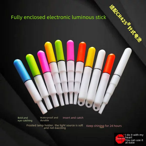 Fully Enclosed Electronic Luminous Stick for Rock Fishing Float Accessories, Apo Electronic Glow Stick, Led Float Tail Light, Luminous Head with Flashing Effect