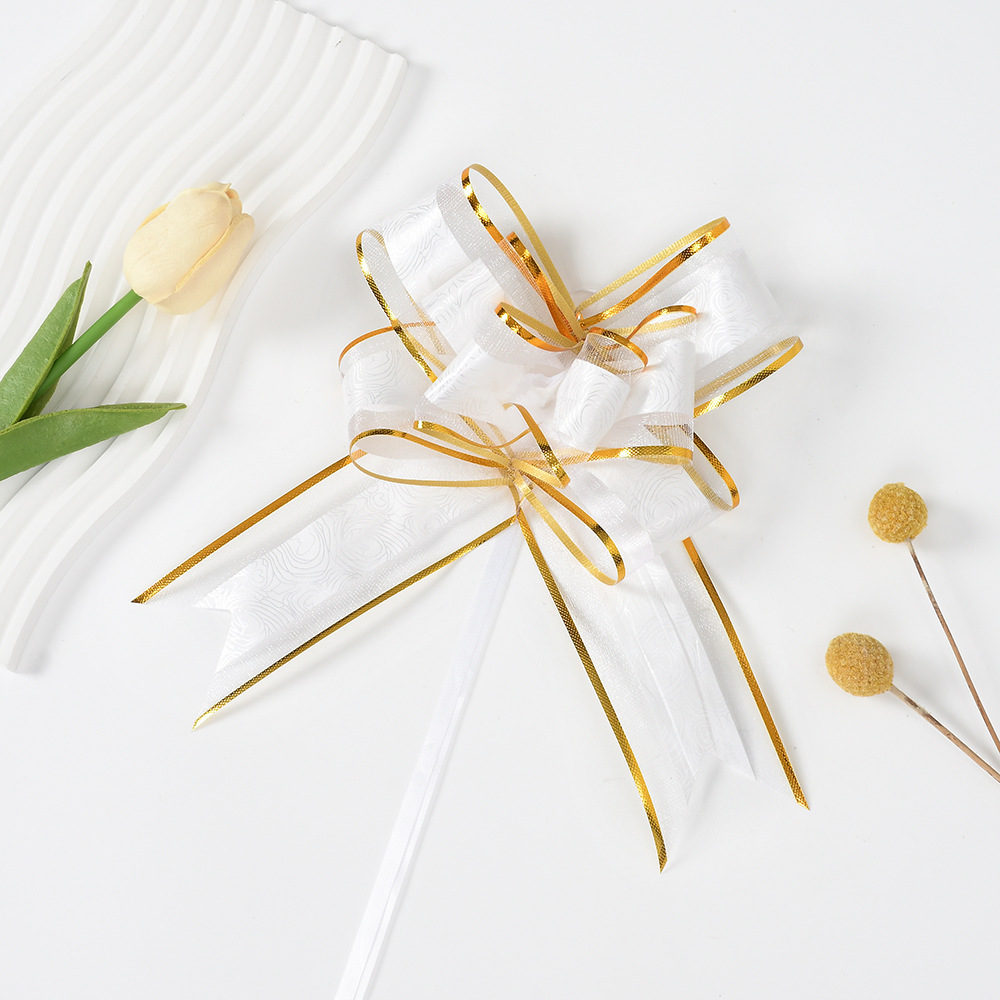 Explosiones transfronterizas 50 grandes decoración rosa nieve arco mano flores canasta de frutas paquete de regalo de Navidad