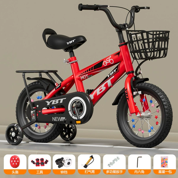 Y flagship red + back seat + flash wheel + helmet gift package - 12 inches recommended height [80-95CM]
