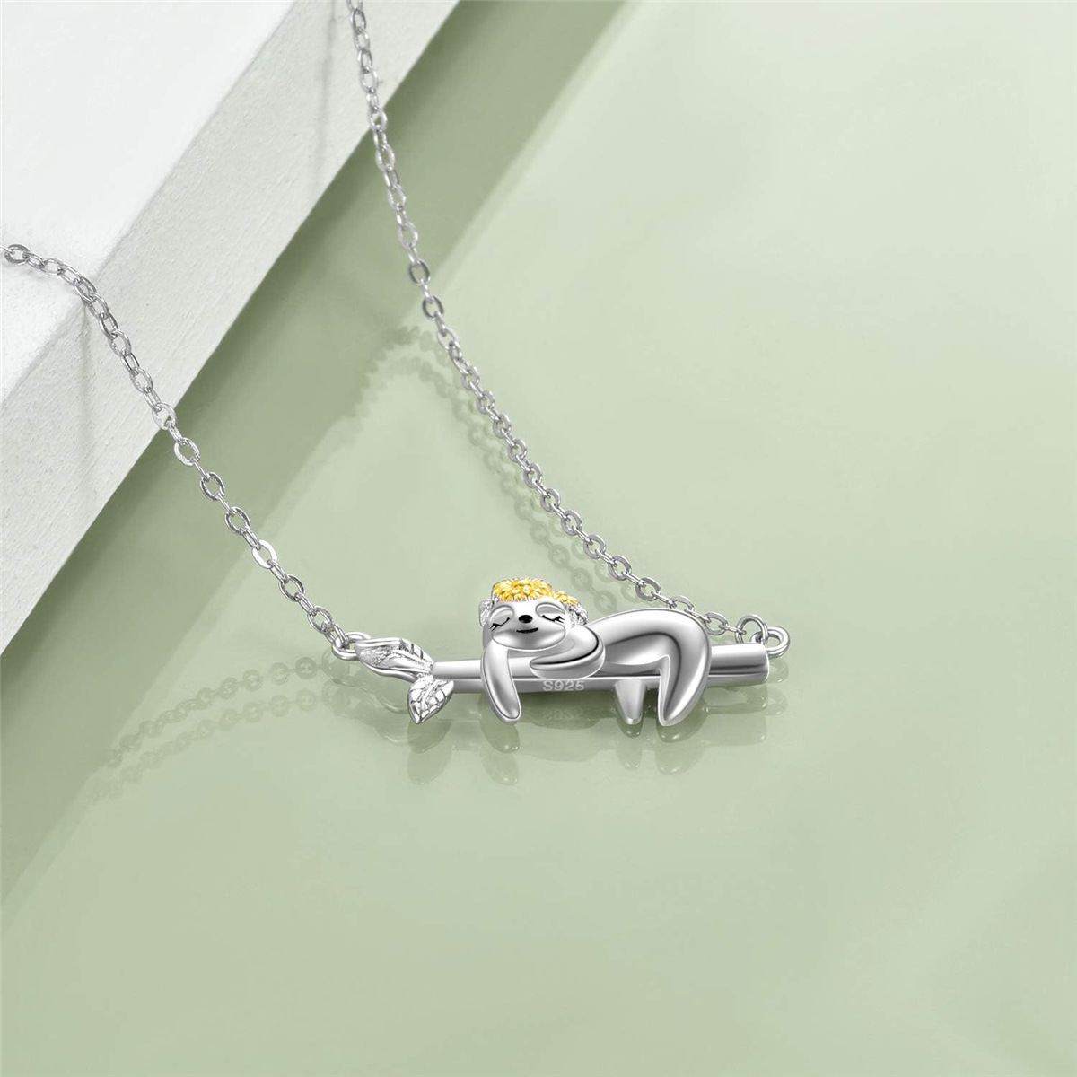 Faultier Anhänger Halskette - Glänzender Goldschmuck Für Damen_voghion.com