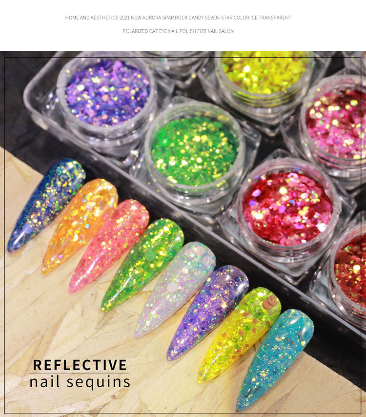 Fashion Solid Color Sequin Nail Patches 1 Set Nail Supplies display picture 2