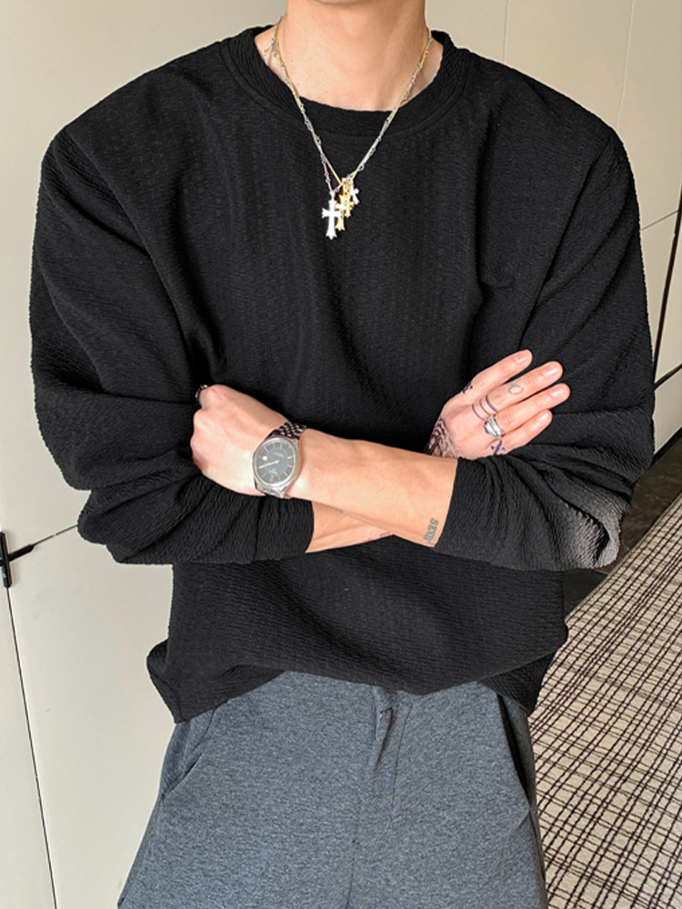 Jacquard Sweatshirt Für Herren Mit Rundhals Im Retro Look Langarm_voghion.com