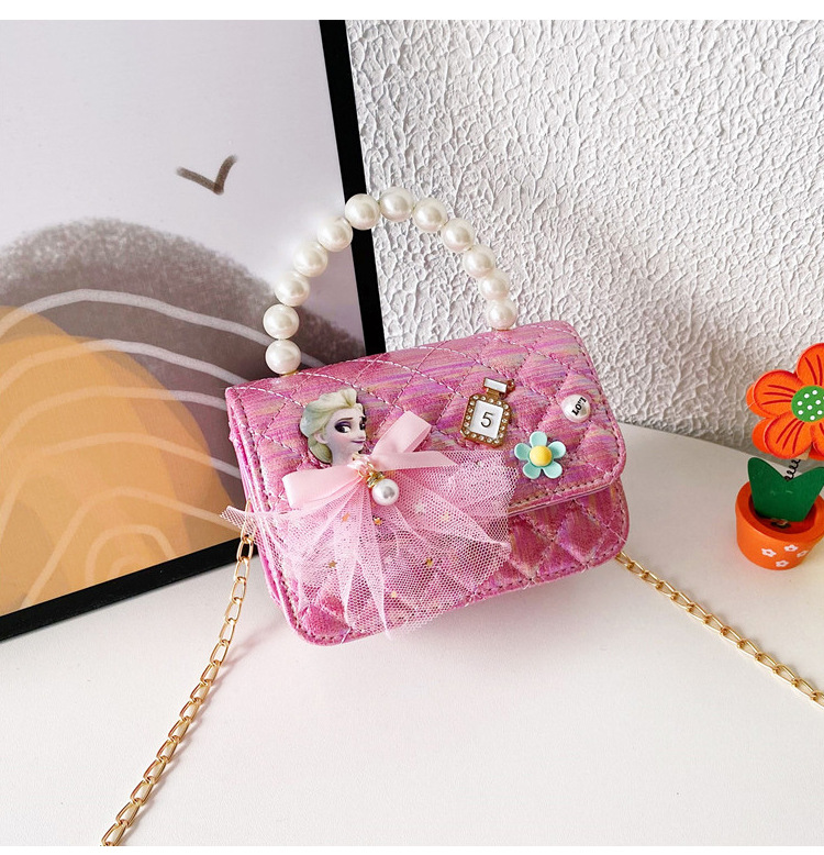 Niños Aisha princesa bolso de dibujos animados estilo coreano flash oro hombro mensajero bolsa chica Chanel estilo lindo bolsa