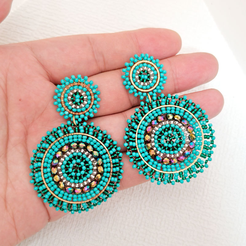 Drop Earrings Classification 1 Pair Quantity 1 Pair Retro Solid Color Glass Drop Earrings