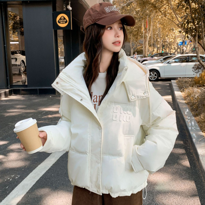 外贸棉服女短款2025新款韩版时尚连帽宽松面包服学生ins港风棉袄|undefined