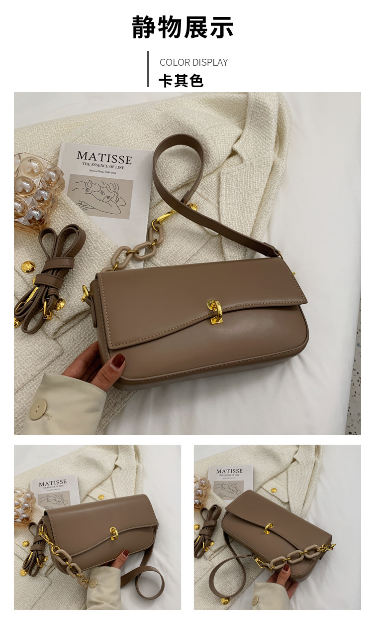 New Trend Texture One-shoulder Messenger Bag Chain Texture Small Square Bag display picture 2