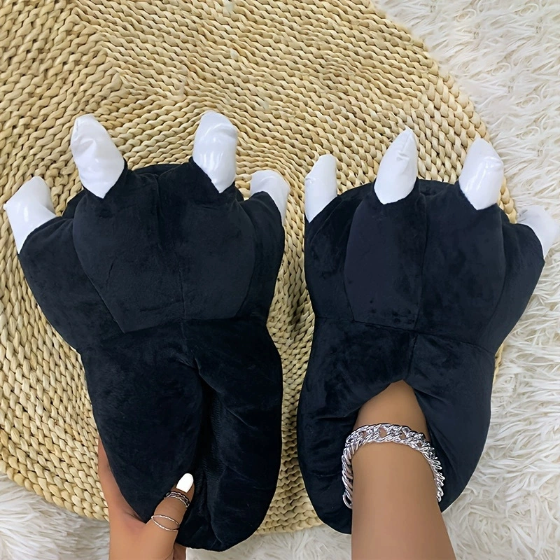 Winter plush soft dinosaur, keep warm cartoon slippers