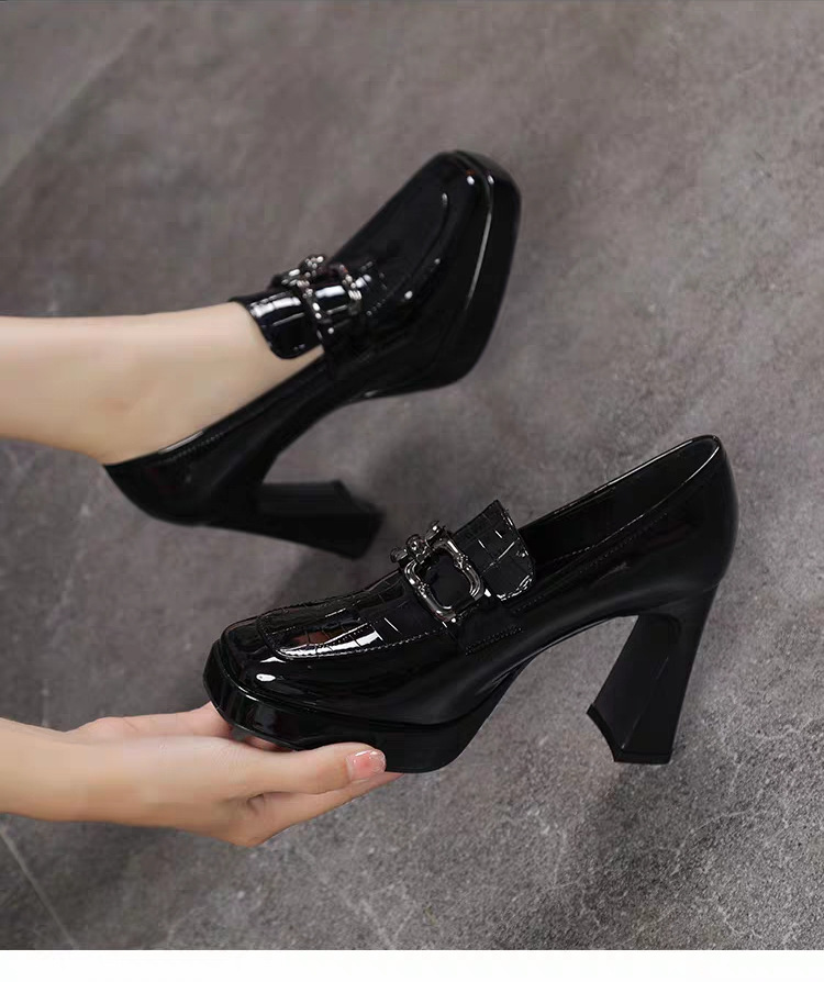 Scarpe singole da donna stile britannico con fondo spesso e bocca bassa per donne con tacchi alti con tacco spesso_voghion.com