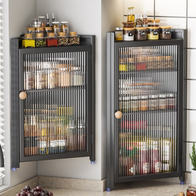 廚房置物架角落三角櫃調料櫃檯面壁掛兩用轉角調料架多層收納櫃