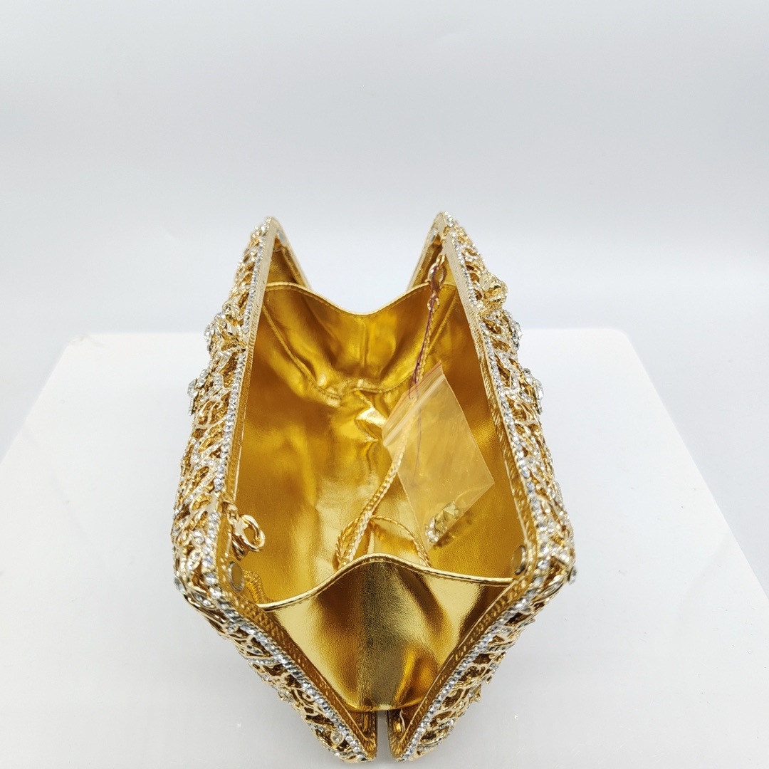 * Bolsa de cena de diamante de aleación transfronteriza bolsa de cristal de diamante pesado bolsa de mano de mujer bolsa de piedra de Rin
