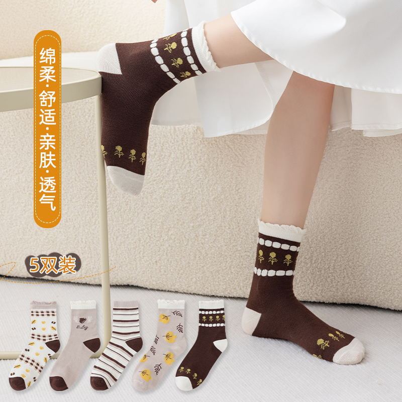 黒と白のファッションの靴下の女子学生のストッキングの綿の靴下は春と秋の季節の女子学生の靴下の諸及び靴下業の女性の靴下の秋を卸売りします。|undefined