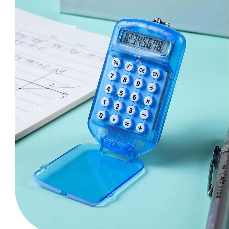 キーホルダー電卓ミニタイプ透明カバー学生用品電卓mini電卓クロスボーダー|undefined