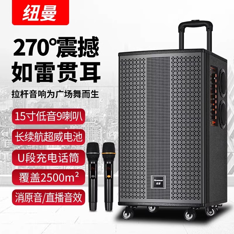 Newman K33 Square Dance Audio Outdoor Bluetooth Rod Speaker High Power Mobile Performance K Song Stand Subwoofer
