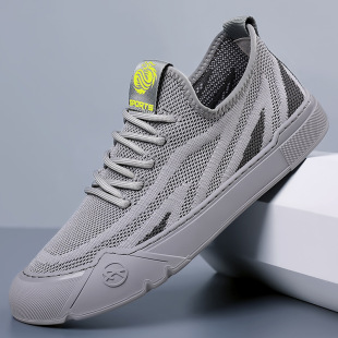 2025 new men's shoes spring and summer casual shoes wholesale mesh breathable mesh fly woven cross-border men's running sneaker