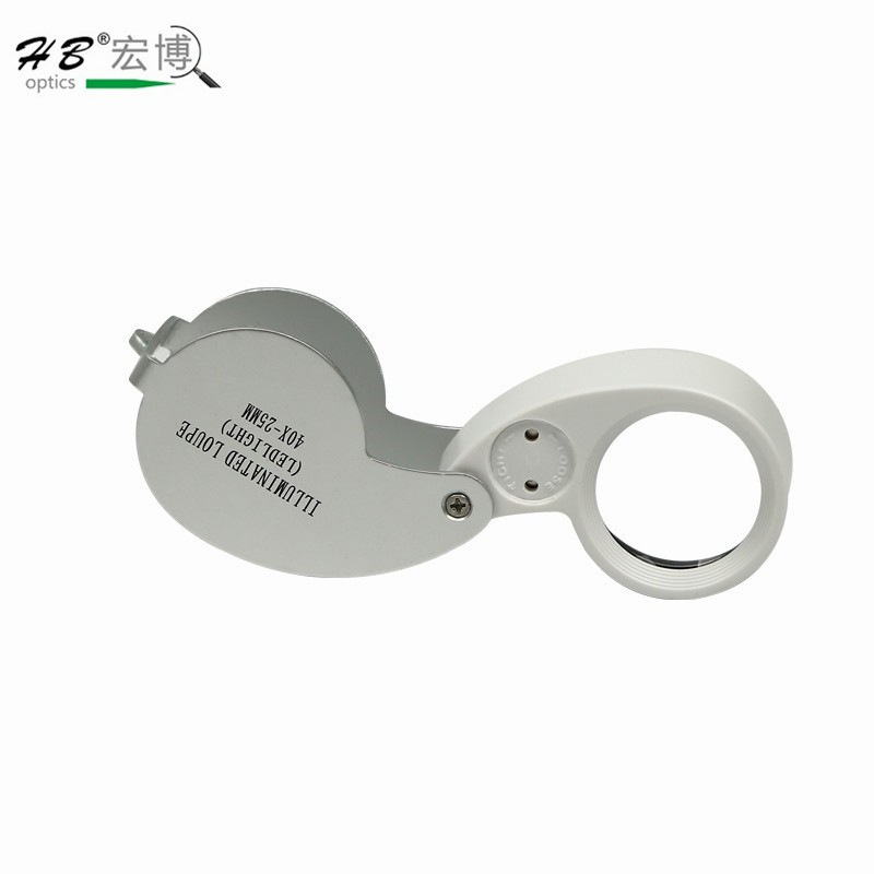 40倍铝合金LED灯珠宝镜照明鉴定工艺品放大镜 MG21011,30X/40X