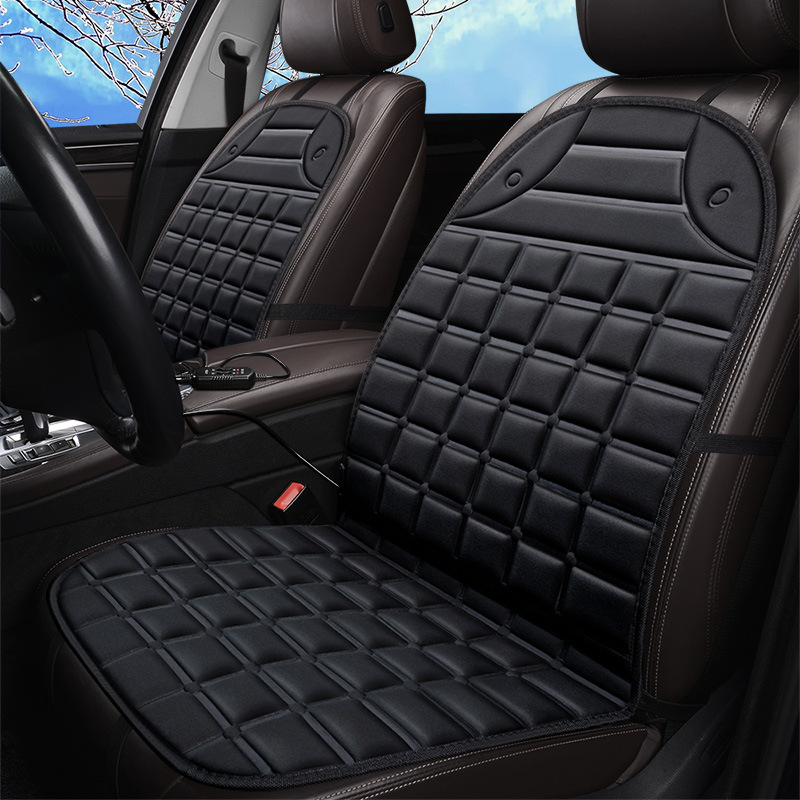 Multi-function pad – Qìchē heated small square - black-fish-style-plaid-24v-heated-double-seat