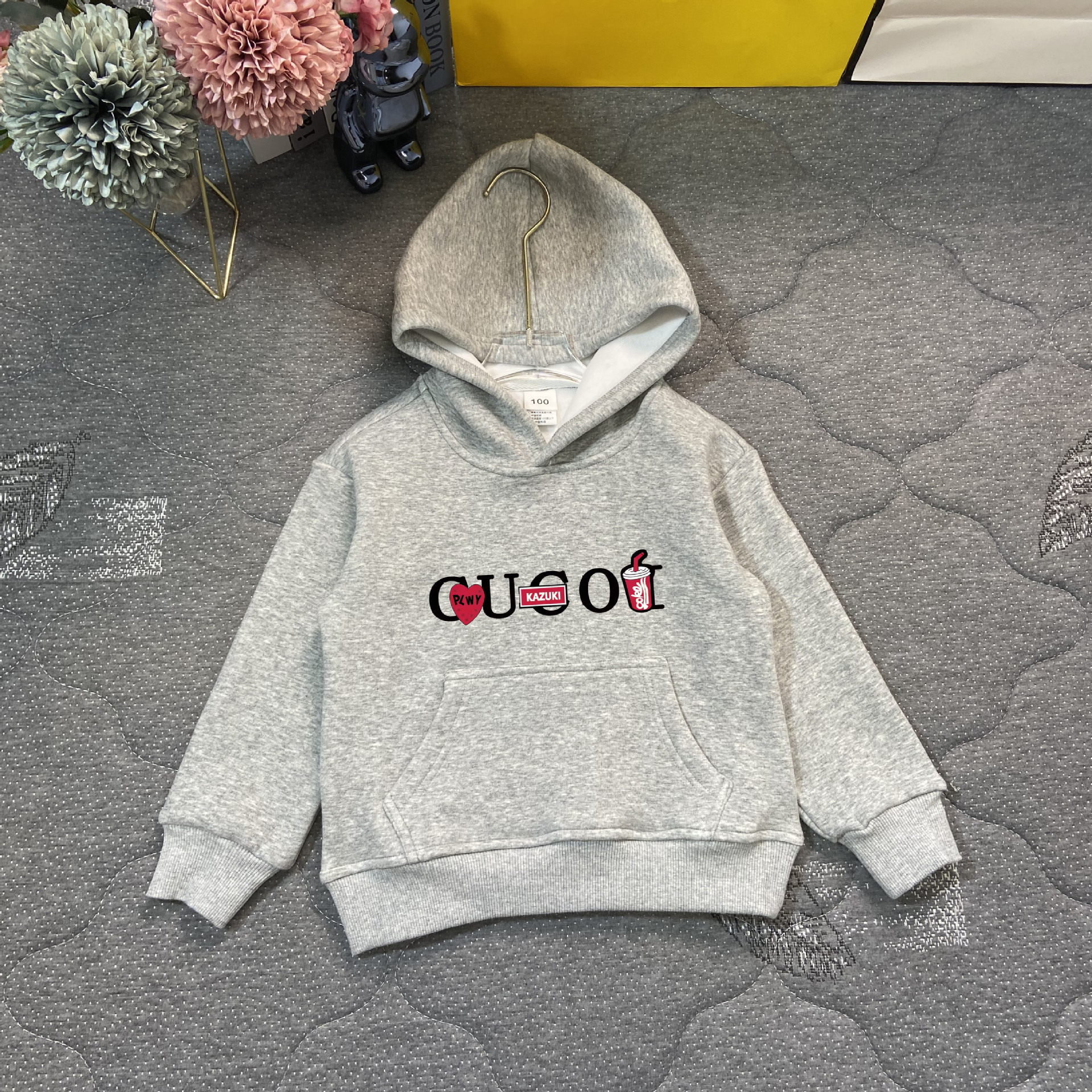 2023 Winter New Casual Hooded Sweater Boys Girls, Two Piece Upholstered and Warm Set for Children_voghion.com