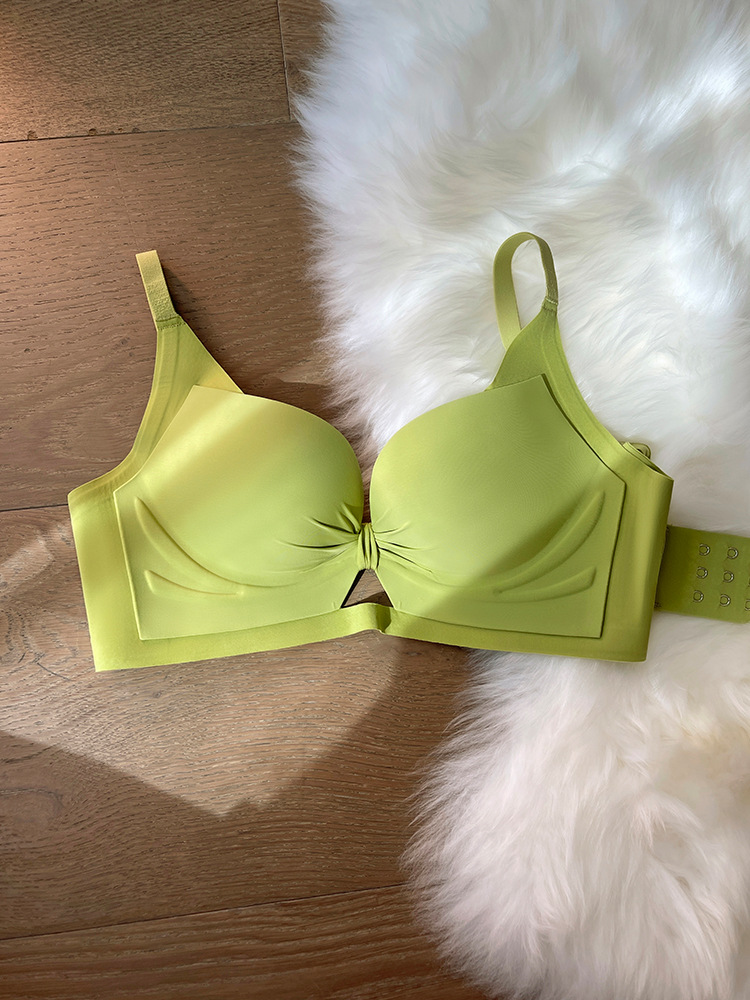 La ropa interior de las mujeres empuja hacia arriba el pecho pequeño sujetador de pecho plano pecho ajustable anti-flacidez soporte superior sujetador de las mujeres sin costuras 8821