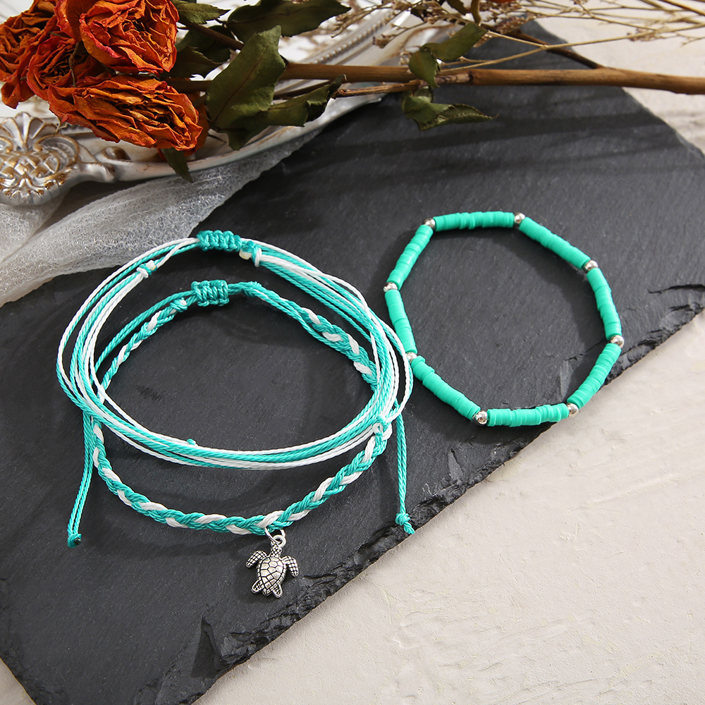 Retro Waves Alloy Knitting Anklet