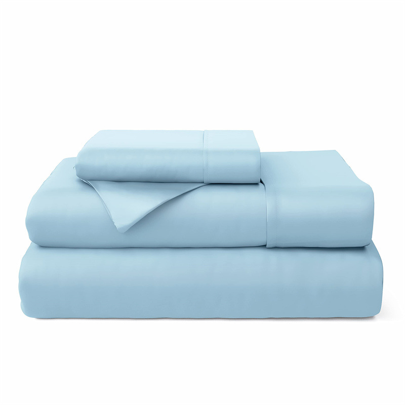 跨境亚马逊纯色竹制深口袋床单四件套套装竹纤维欧美床上用品外贸