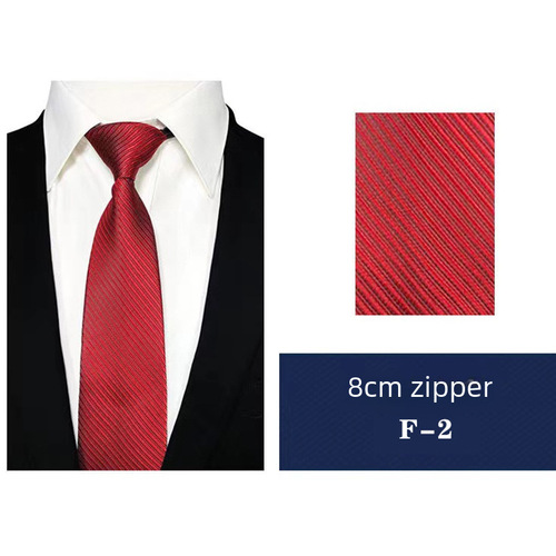 Suit lapel tie business style zipper-type knot-free blue black men's tie red stripe