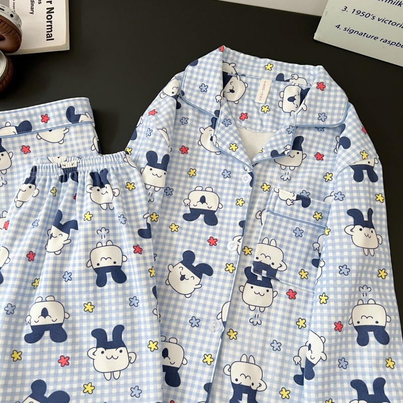Al por mayor transfronterizo lindo cachorro pijama de lana de otoño y invierno para mujeres nuevo tipo se puede usar con ropa de casa cálida y dulce