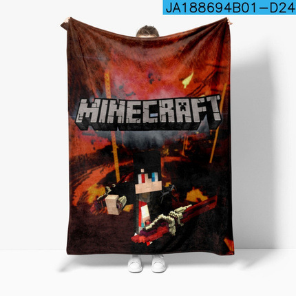 3D クロスボーダーゲーム Minecraft Minecraft お昼寝ブランケット フランネルプリント 暖かいスリーピングブランケット|undefined
