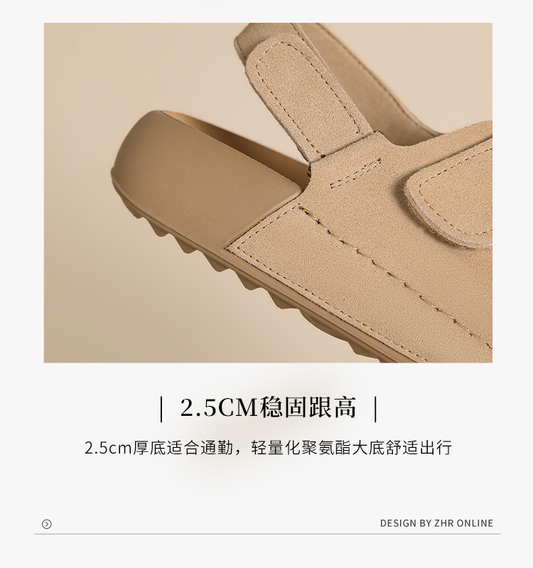 Dép Birkenstock nữ đế bằng quai chữ V dán Velcro, dép thời trang mùa hè đi biển — IL02 màu vàng chi tiết 12
