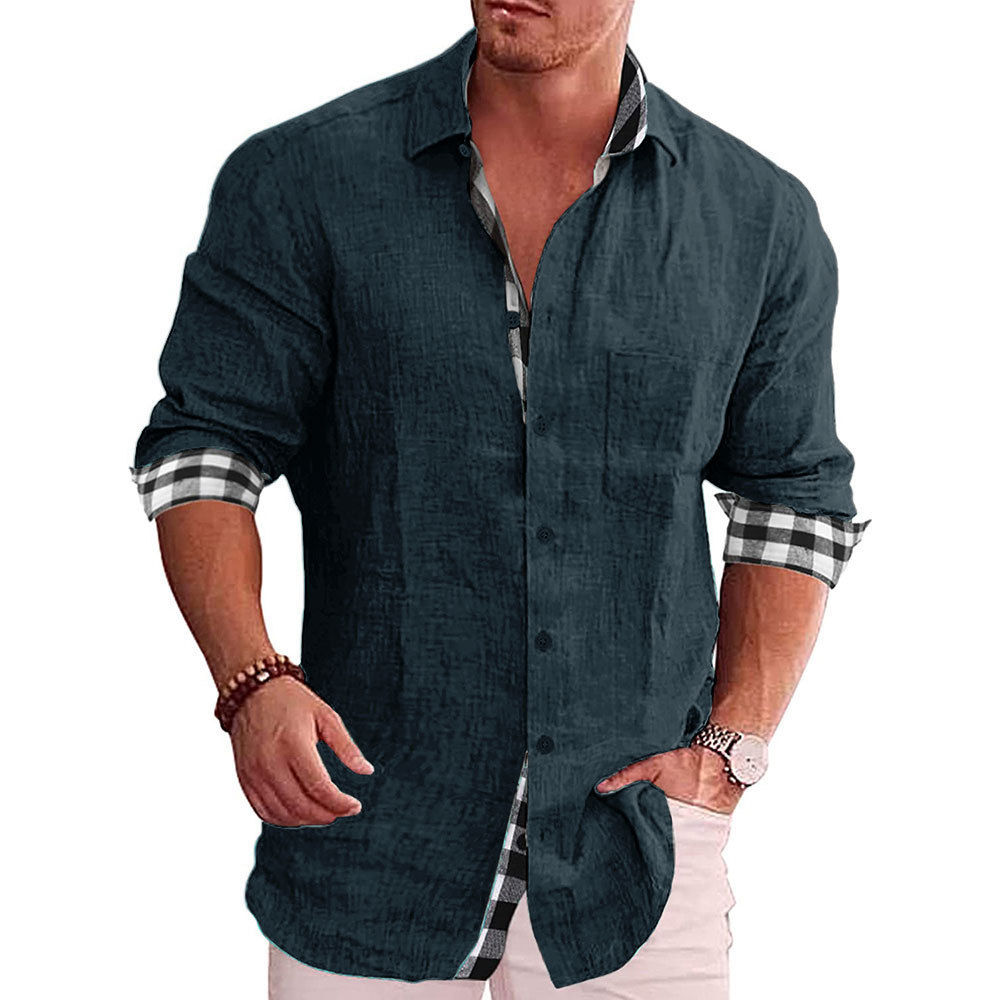 Men's Blouse Long Sleeve Blouses Casual Solid Color display picture 4