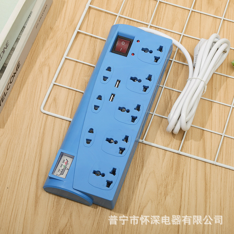 860#2USB comercio exterior enchufe de fila poroso inteligente con lámpara enchufe de fila tricolor mixto Marruecos Ghana Senegal