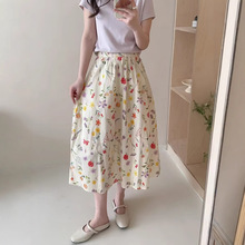 小清新款数码碎花半身裙 女2025春装新款宽松文艺中长款裙 45453