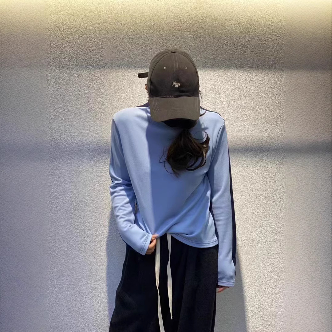 Half-turtleneck skin-friendly all-match pullover color matching double-sided cashmere interior autumn new women's niche slimming base shirt